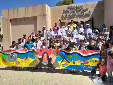 قوافل الوديان الثقافية تحتفل مع أطفال الشيخ زويد والعريش بإنجازات ٣٠ يونيه